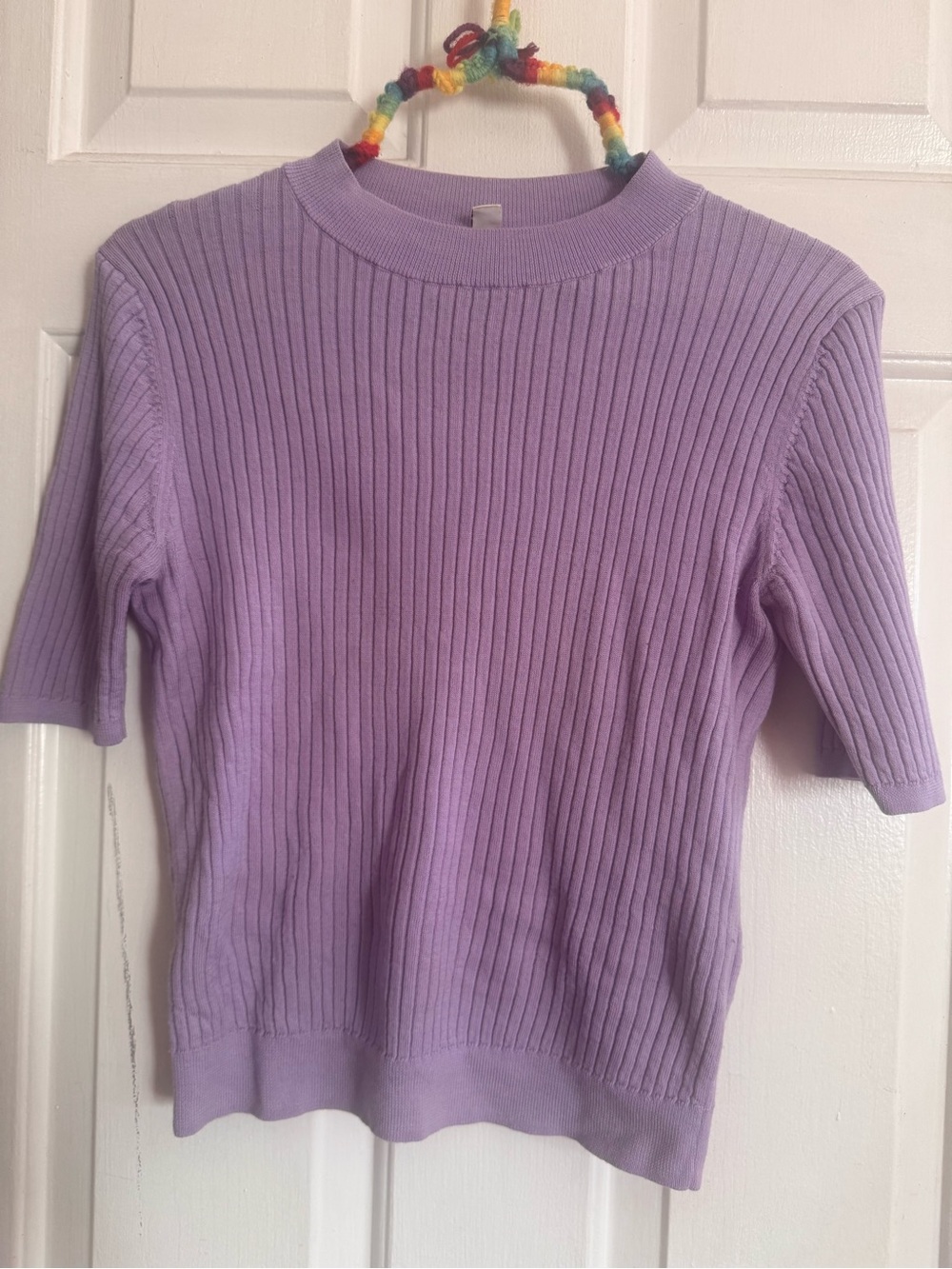 Uniqlo Lavender 100% Wool Ribbed Top